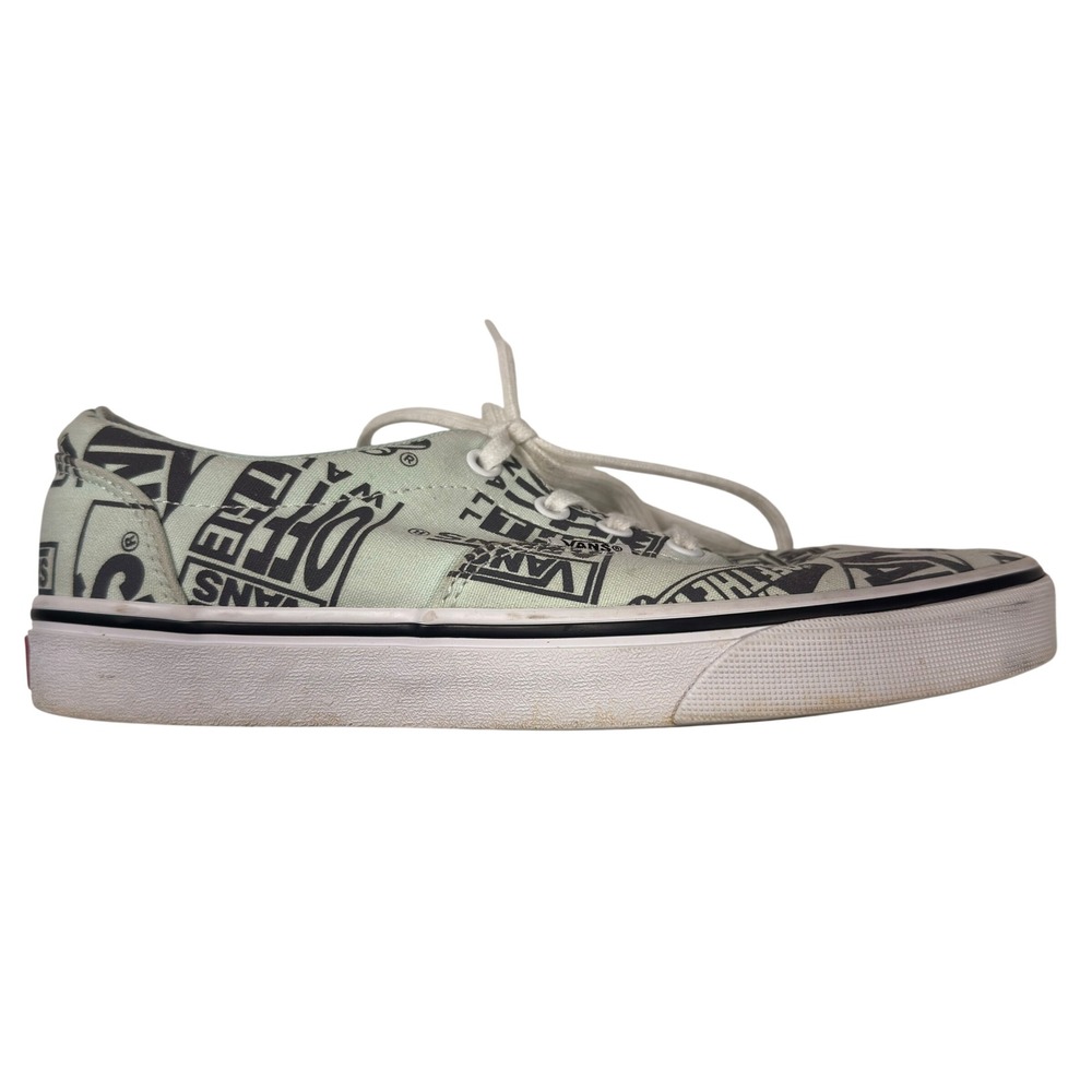 Vans Authentic Off The Wall Logo Print Mint Green Sneakers Womens 8.5